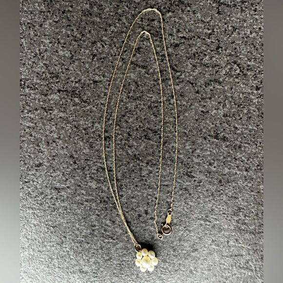 NWT 14K Gold Pearl Flower Earrings + 10K Necklace Bridal Set / Everyday Elegance - Picture 9 of 14